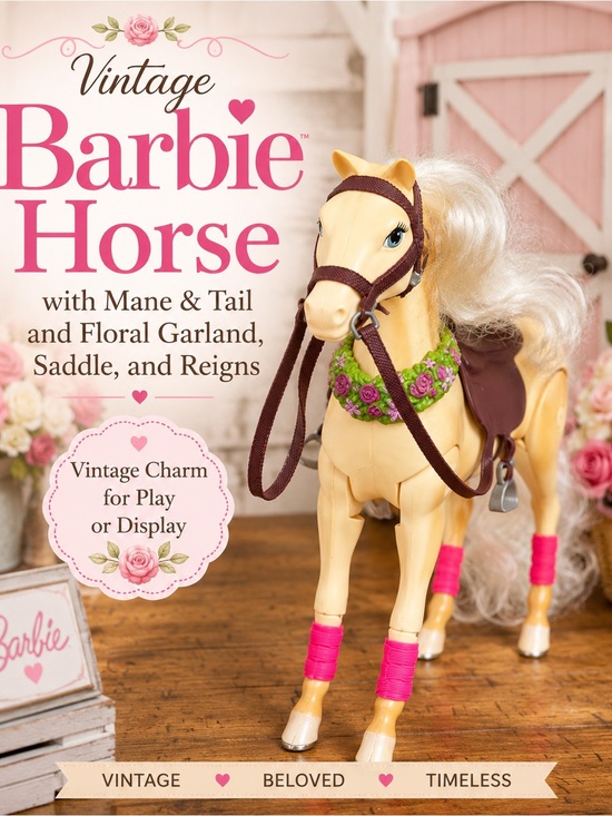 Other - Vintage Barbie Horse with Mane & Tail and Floral Garland , Saddle, and R…